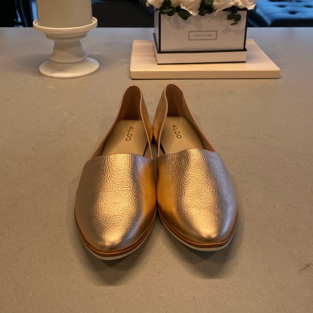 ALDO rose gold mules